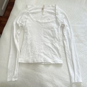 White free people intimately ribbed long sleeve